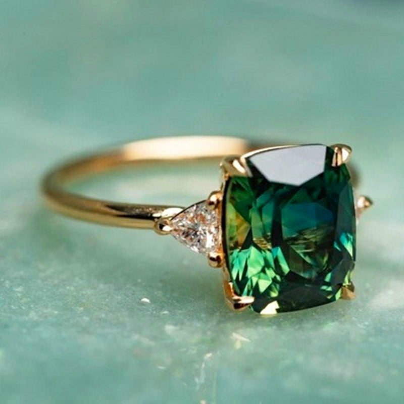 Stunning Green Zirconia Gold Ring for Every Event
