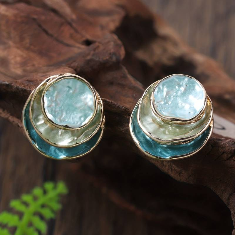 Artisan Ocean-Inspired Layered Hoop Earrings for Unique Style