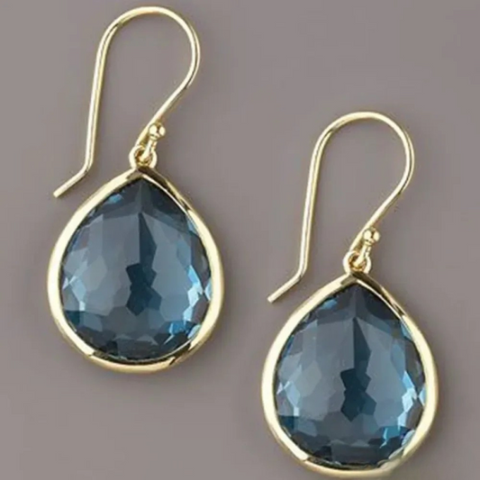 Vintage Aqua Gem Drop Earrings for Daily Elegance
