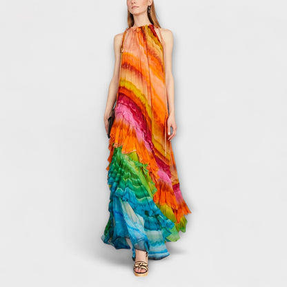 Iris - Flowy Ruffle Evening Gown