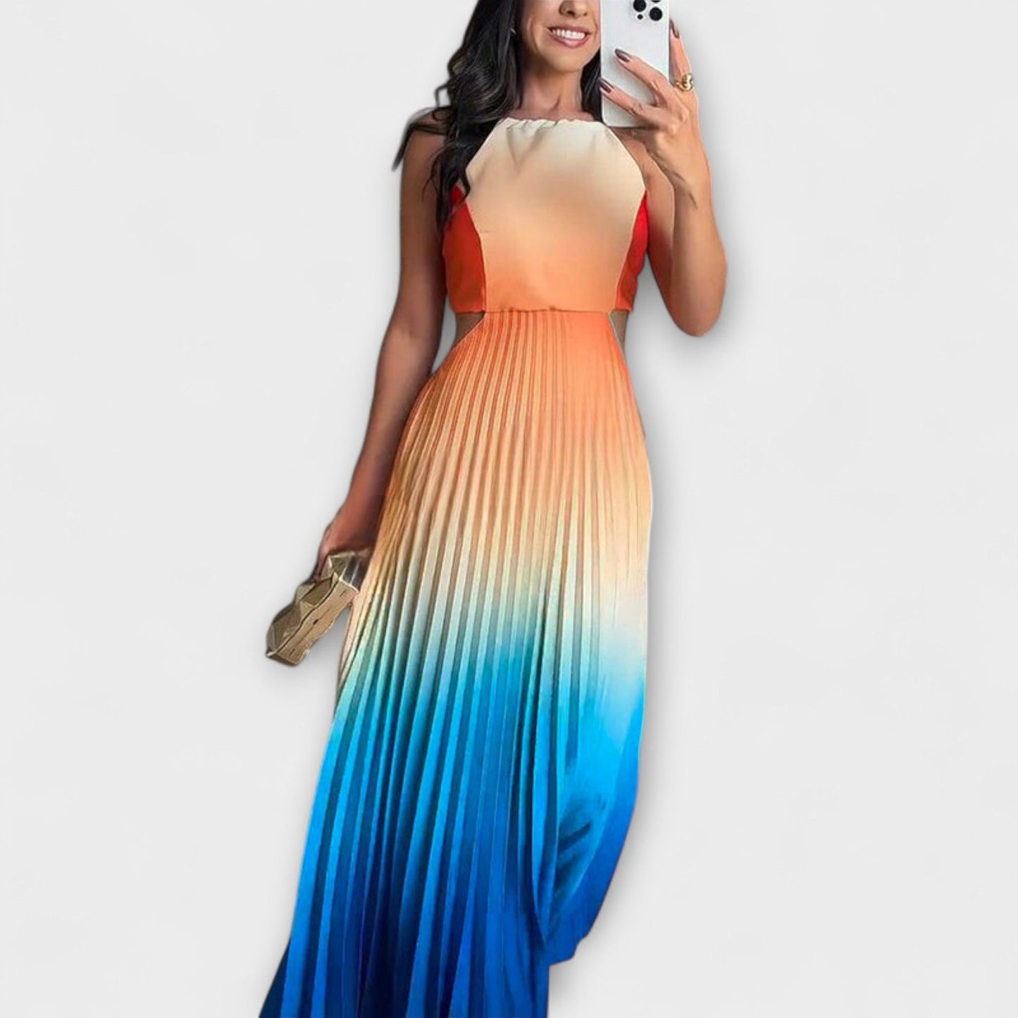 Chic Backless Tie-Dye Prom Dress