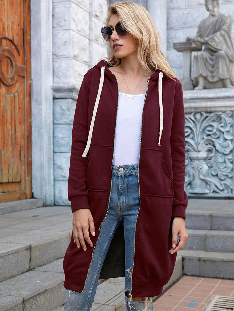 Bonnie - Cozy Longline Zip Hoodie for Everyday Style