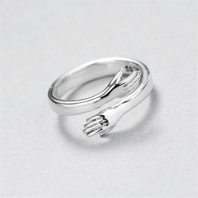 Personalized Silver Embrace Ring for Every Moment