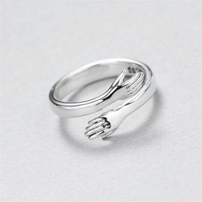 Personalized Silver Embrace Ring for Every Moment