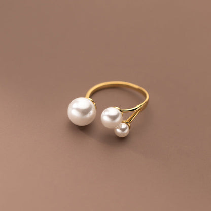 Personalized Trio Pearl Ring for Daily Style