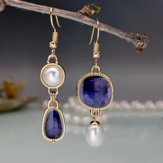 Stylish Blue Stone Beaded Earrings for All Events