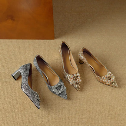 Gloria Glitter Heels for Evening Glam
