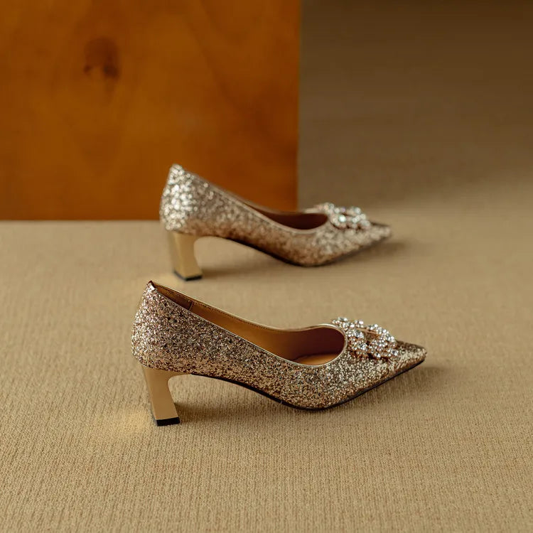Gloria Glitter Heels for Evening Glam