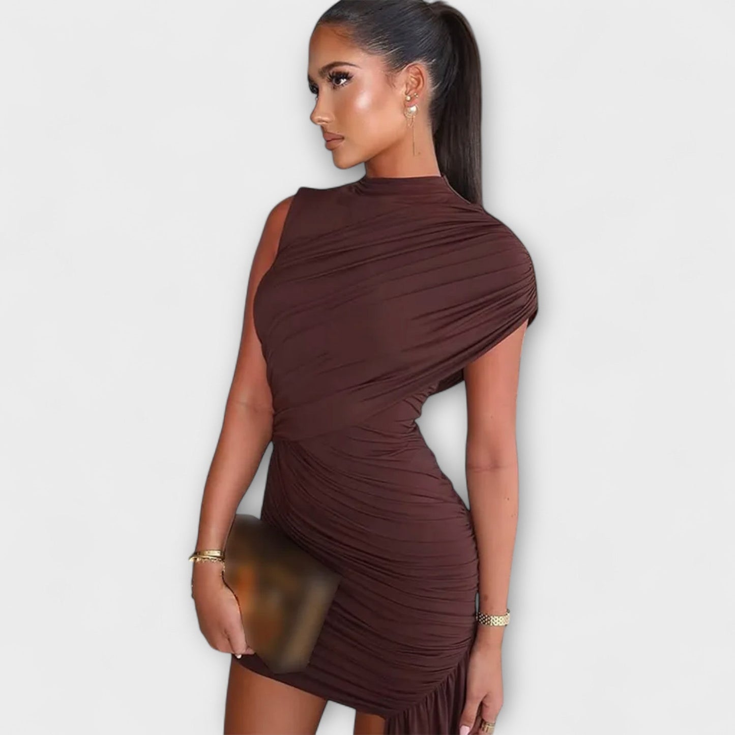 Chic Roll Neck Maxi Dress for Stylish Occasions