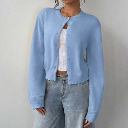 Chic Cropped Button Cardigan – Cozy Knit for Everyday Style