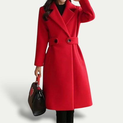 Chic Women's Maxi Coat with Wide Lapels for Fall/Winter