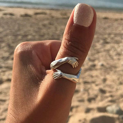 Personalized Silver Embrace Ring for Every Moment