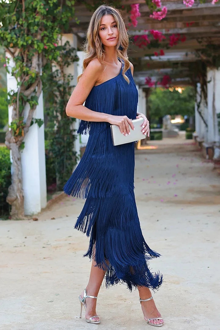 Wedding Guest One-Shoulder Dress